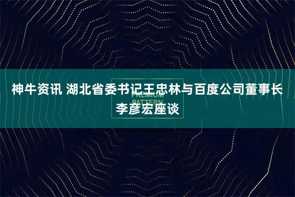 神牛资讯 湖北省委书记王忠林与百度公司董事长李彦宏座谈